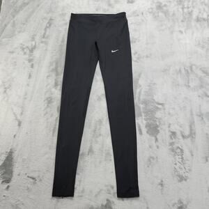 Nike Leggings Womens XS Black Zip Hem Pocket‎ Ankle Running Training Tights